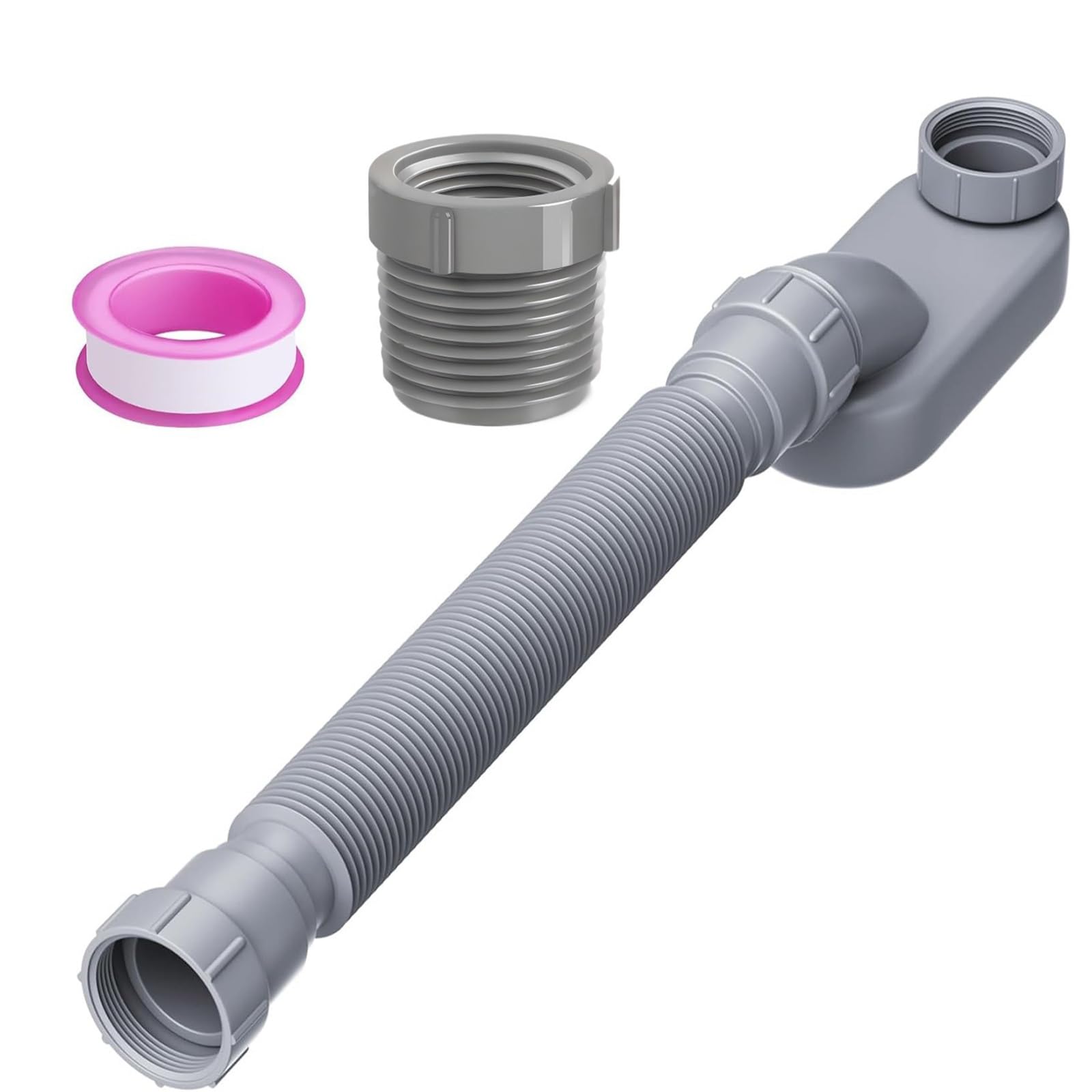 Space Saving P Type Bath Tub Drain Pipe Flexible Bathtubs Shower Drain Pipe for Quick Water Discharge Space Saving Bathtubs Waste