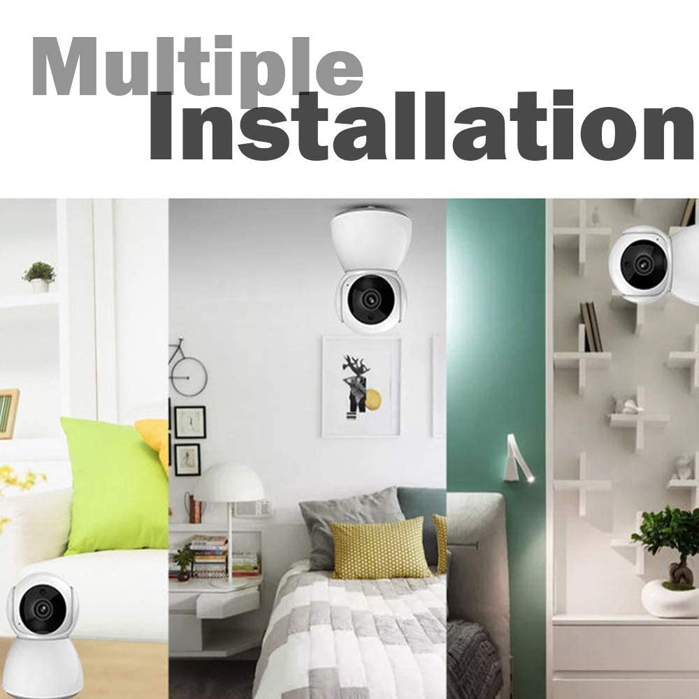 JK Vision V380 WI-FI Full HD 1080P Wireless 360° Rotate IP CCTV Smart Security Camera with Microphone Watch Live Streaming Night Vision Function Motion Sensor Alarm Detector 2 Way Audio 4