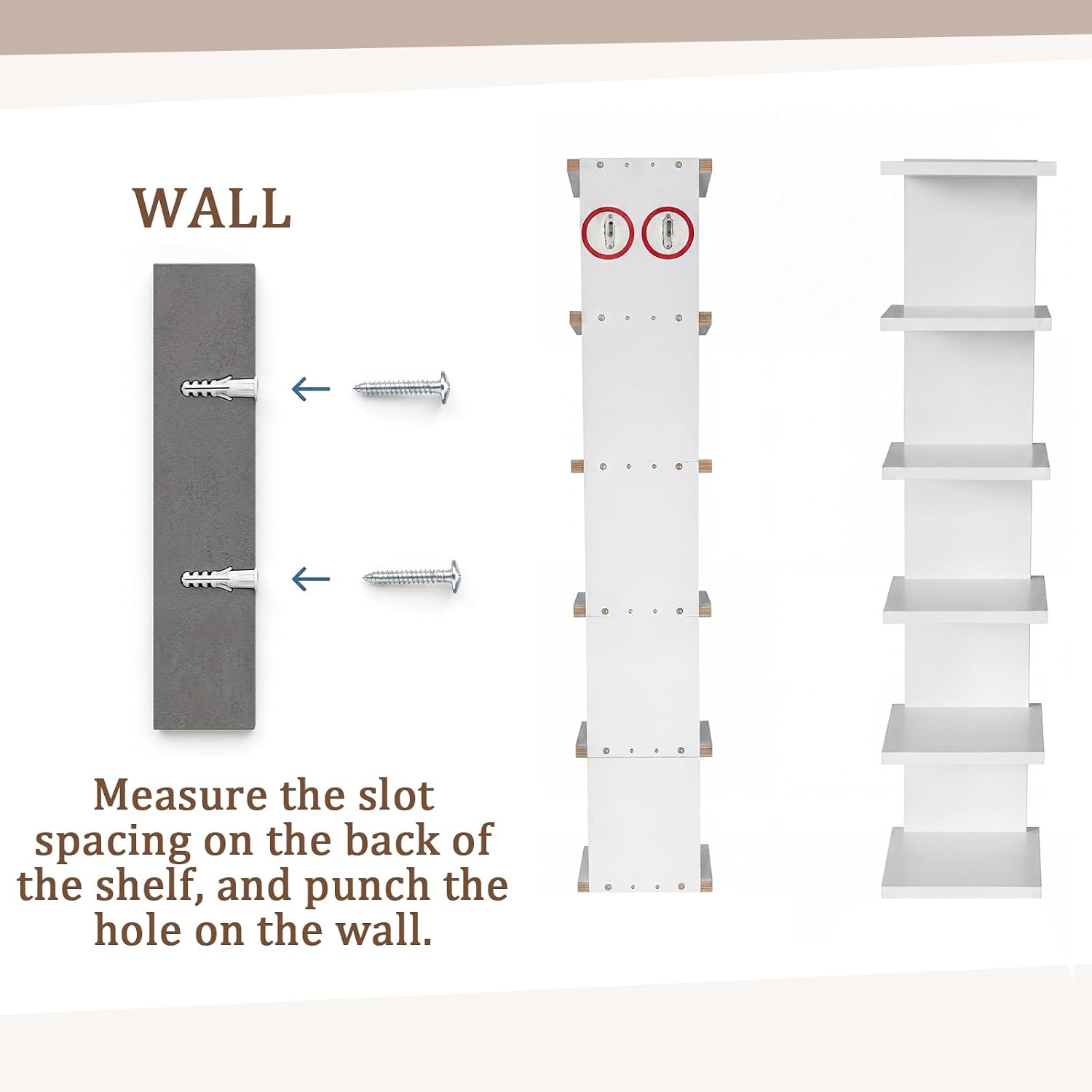 Nuanchu 2 Pack 6 Tier/63" LED Floating Wall Shelf with Remote, Adjustable Lighting Wall Shelf Unit, Vertical Storage Display Organizer Floating Rack for Living Room, Bedroom, No Battery