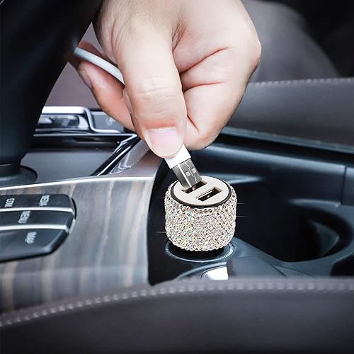 Miniatura 4 de Cargador de coche USB dual, cargador de coche brillante de 5 V2.4 A, adaptador de coche USB de carga rápida de doble puerto, compatible con todos