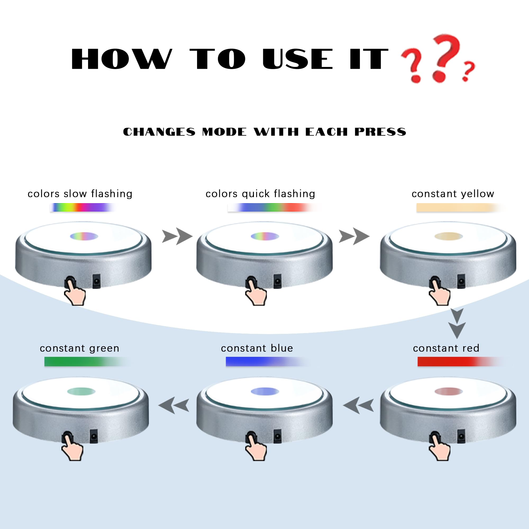 LED Light Base for Crystal Displays - Color Changing -3