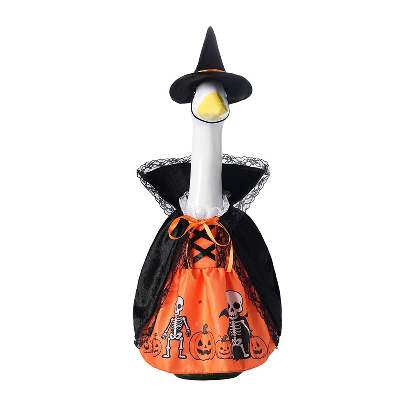 Oxxggkao Handamde Witch Attire for Porch Geese Outdoor Decoration Outfit with Hat Cloak Dress for Halloween Parties Halloween Porch Waterfowl Costume