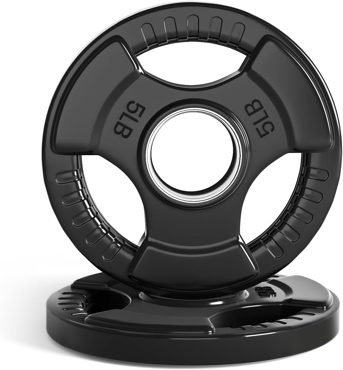 LIONSCOOL 2-Inch Rubber Olympic Grip Weight Plates for Strength Training, Weightlifting, Solid Cast Iron Plate for Barbell in Single/Pair/Set for Home & Gym (2.5-45LB), One Year Warranty