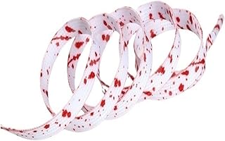 Generic Flat Gilding Printing Ink Splatter Shoelace Colorful Splash Ink Hand-painted Shoelaces For Sneaker Basketball Shoe Laces (Color : 1 White Red, Size : 100cm), DODLHHDAO-1WHITERED-100CM