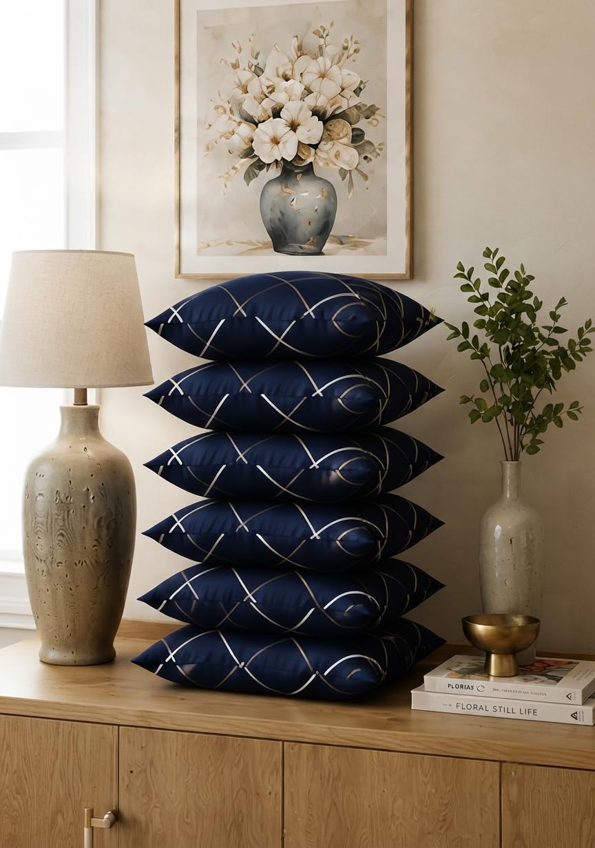 Microfiber Pillows Set of 6 for Sleeping - 16"x24" Standard Pillow | 41 x 61 cm - Blue | Pillow - A Super Soft & Fluffy Pillow for Sleeping |