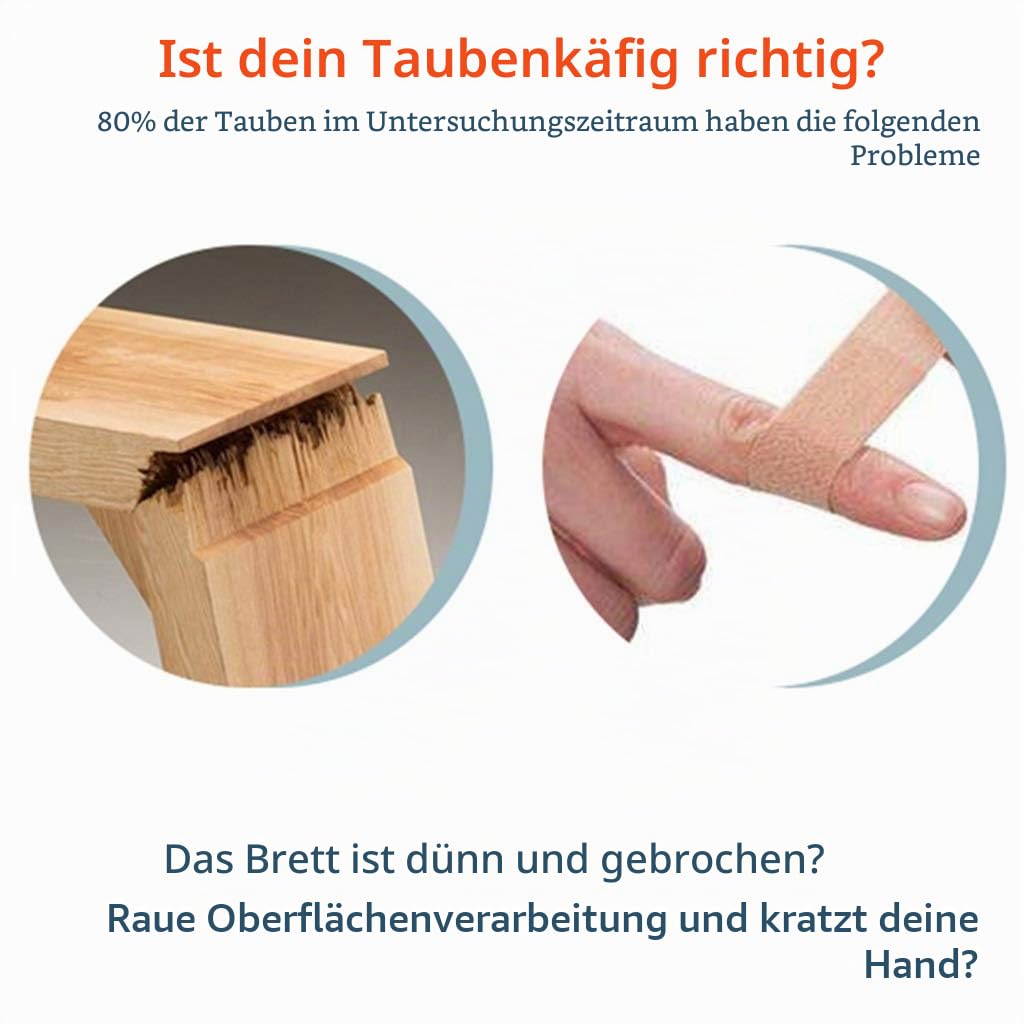 Großer Tauben-Nistkasten mit passendem Käfig - Taubenkäfig Massivholz Nistkasten für draußen Vogelnistkasten Premium Taubenbedarf Paket