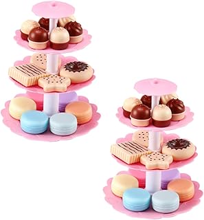 TOYANDONA 2 Conjuntos De Brinquedo Torre De Sobremesa Kidcraft Playset Crianças Playset Brinquedos Para Crianças Brinquedo De Comida Crianças Terno Brinquedo Para Crianças Kit De Bolo