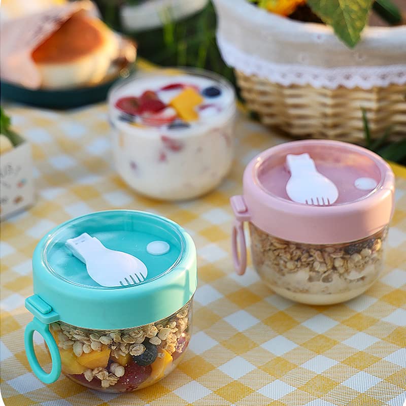 Lot 6 Bocaux Verre 500ml Overnight Oats + Couvercles Hermétiques Large Ouverture & Étiquettes