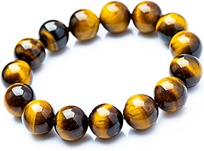 Kyozudou Premium AAA Money Luck Game Luck Tiger Eye Tiger Eye Bracelet Power Stone (0.5 inch (12 mm), 17