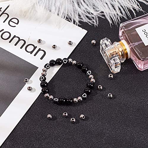 Nbeads 100 Pcs 6Mm Metal Spacer Beads, Solid 304 Stainless Steel Rondelle Beads Metal Loose Beads For Diy Bracelet Jewelry Making #TOP3