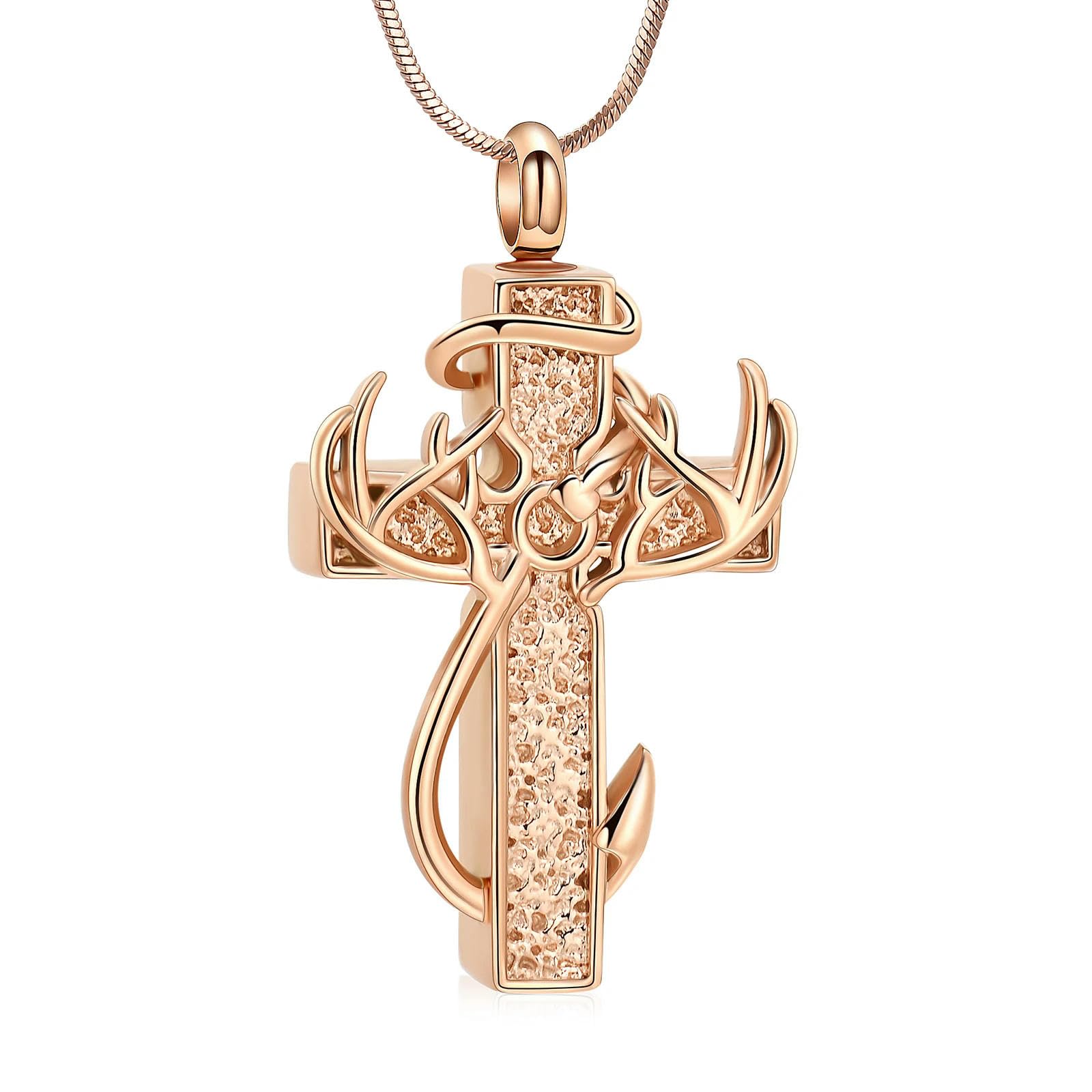 Collier de crémation croix pour garder l'être cher près du cœur