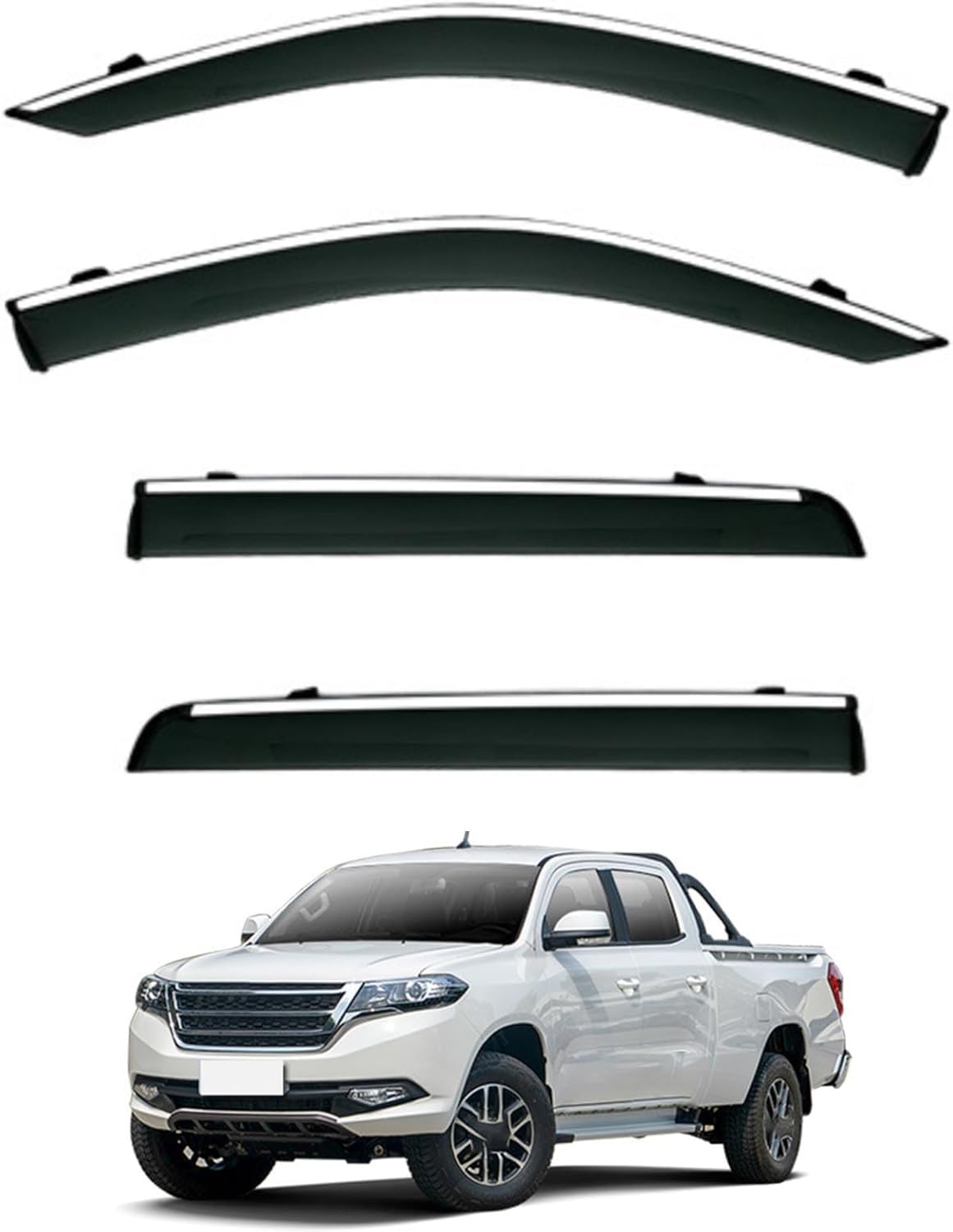 nwsplmy Wind Deflectors for Dayun Pickup MK1 2019-2024, Rain Guards Window Visors, 4-Piece, Protects Against Fading & Cracks