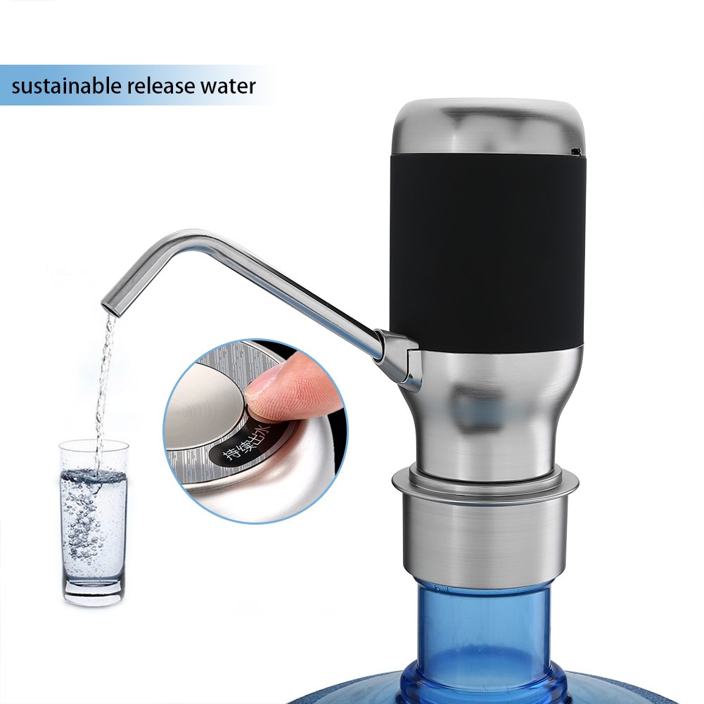 Yosoo Pompe à eau potable électrique sans fil USB automatique pour fontaine à eau d’intérieur Noir