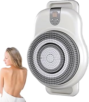 Shower Back Scrubber Wall Mounted, Electric Back Scrubber with 18CM Large Brush Head, 2-Speed Adjustment, for Exfoliating Deep Cleansing Shower Back