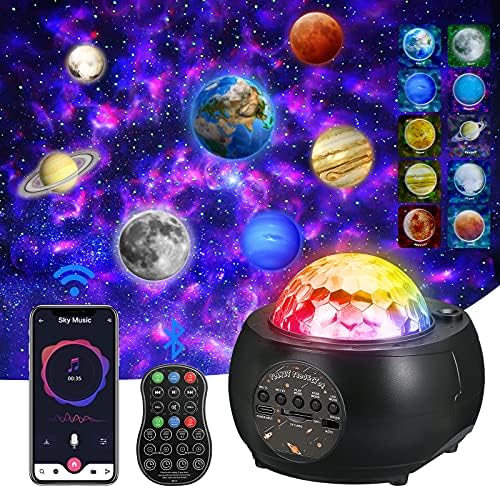 Galaxy Projector,Night Lights Projector for Livingroom Ceiling Projector, Bluetooth Music Player Mutiple Solar System Projector for Kids Adult Festival Party & Holiday, Home Planetarium