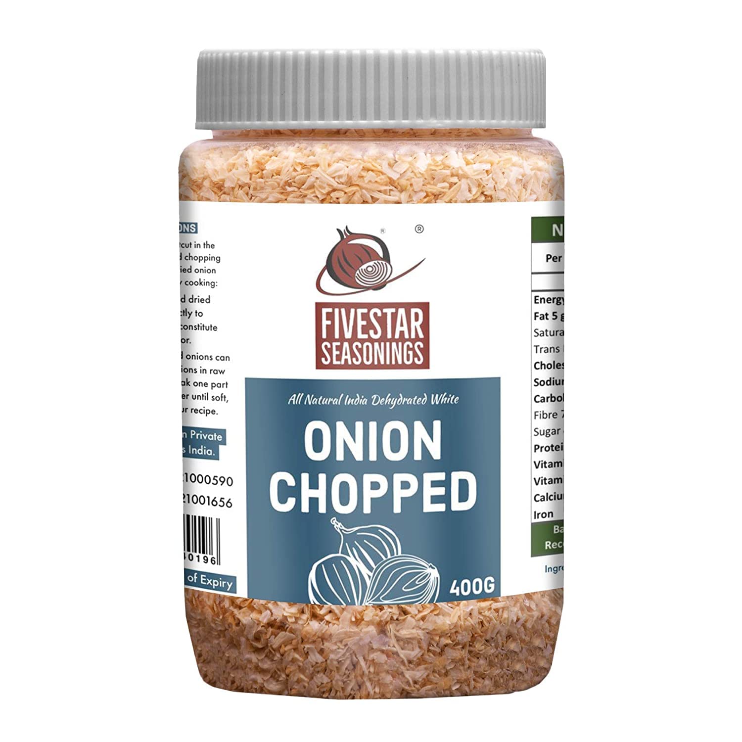 Nutty Fivestar Seasoning White Onion Chopped, 100% Natural, Rich In Iron, Easy To Cook, 0% Trans-Fat Dehydrated Onion Flakes (400 Grams) (B089P49H3J) Amazon Price History, Amazon Price Tracker