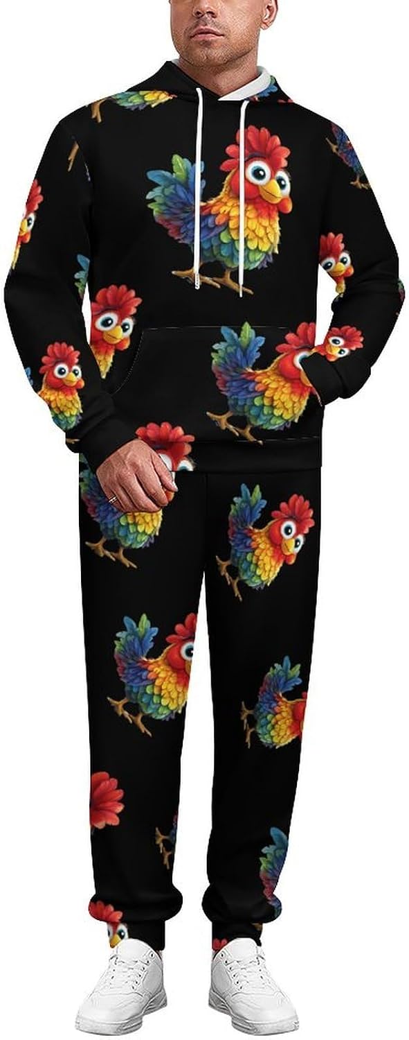 Rooster Chicken 2 Piece Sweatsuits for Men Women Casual Tracksuits Jogging Suits