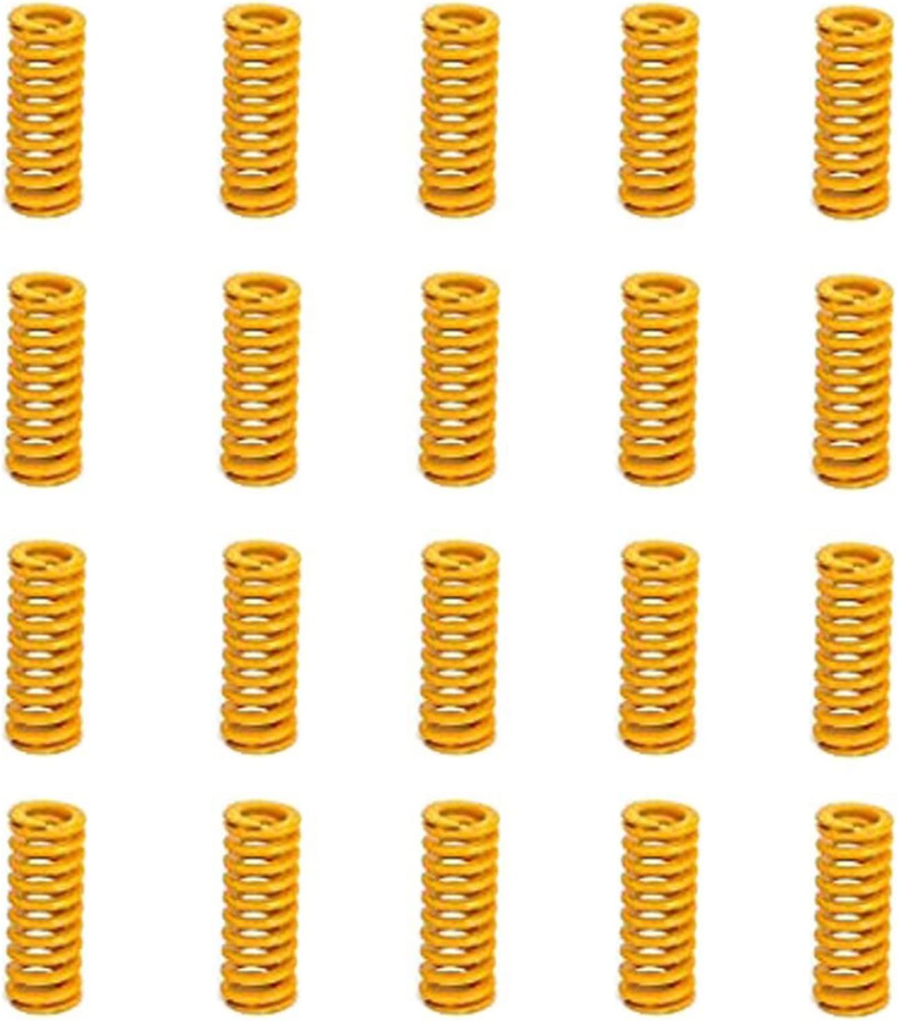 8mm OD 20mm Long Light Load Compression Mould Die Spring Yellow Compression Mould Die Spring for The Ender 3s Bed 20pcs