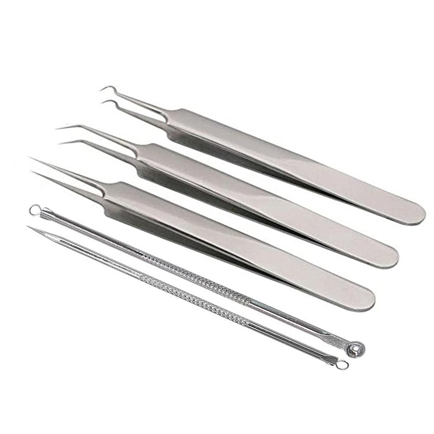 Alis 5 Pieces | Blackhead Needel Tools for Comedone Extractor | Blackhead Remover Tweezer Kit Whitehead Acne Blemish Pimple Remover (BLACKHEAD/TWEEZER SET) (B098Q8S9YY) Amazon Price History, Amazon Price Tracker