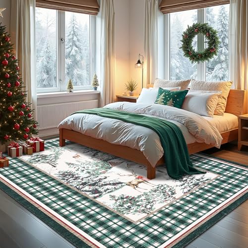 GarveeHome Christmas Washable Rug for Living Room, 6x9 Holiday Decor