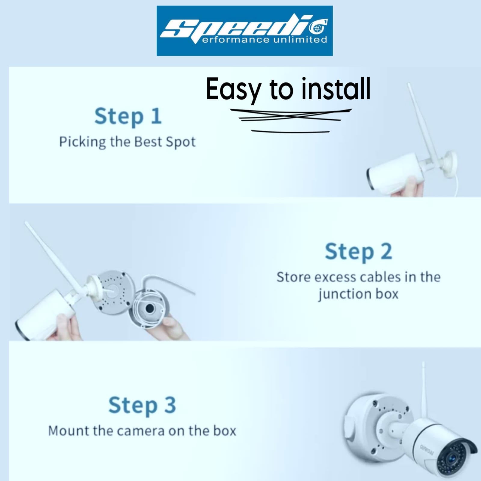 Speedio 5x5 Inches - Heavy Round Junction Box With 3 Inlets and Covering/Pvc Box for CCTV Camera Round Shape - Pack of 8 Nos 2