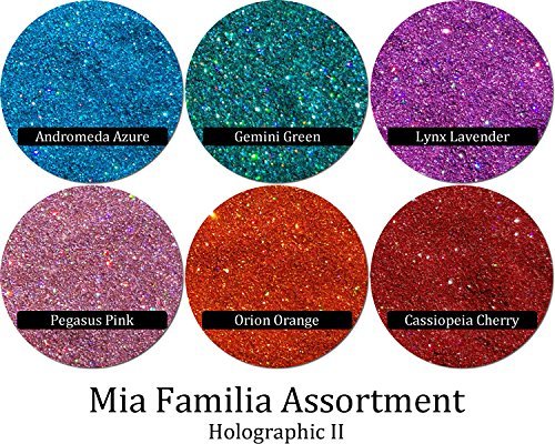 Glitter My World! Mia Familia Glitter Assortment: Holographic II (6 Colors)