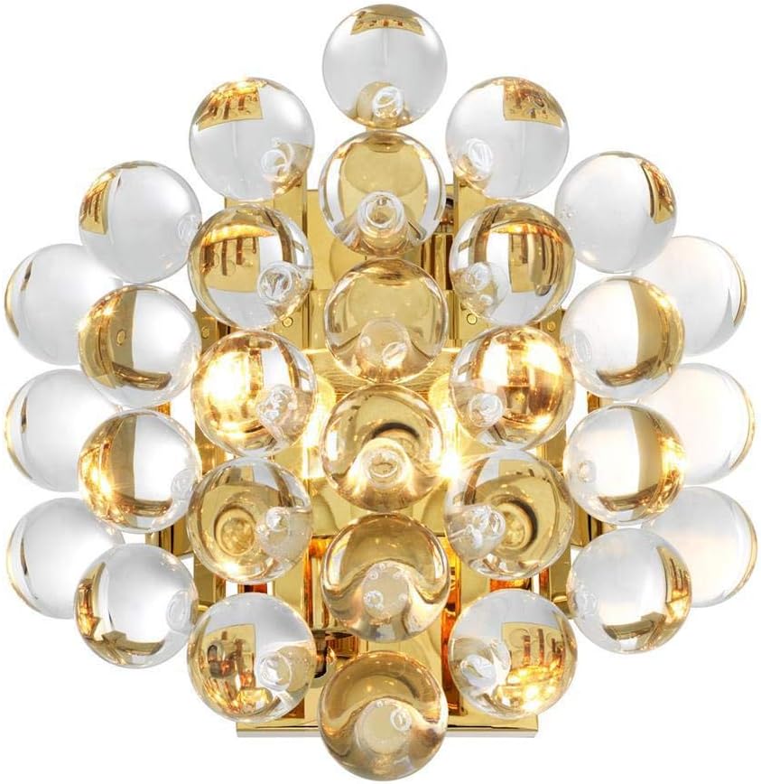 Gold Wall Lamp | Eichholtz Mylo | Oblong Bubble Wall Sconce Flush Mount Featuring a Gold Finish | Modern Luxury Lighting
