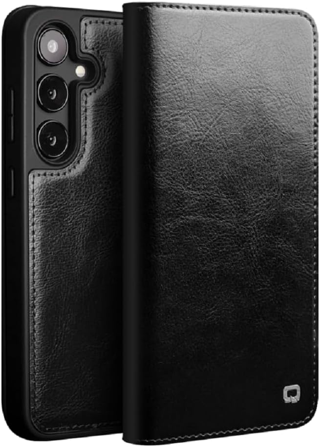 Case for S25 Ultra Slim Card Slot Holder Holster Genuine Leather Sleeve Bracket Corner Protection Cover Luxury Wallet Case for S25 Ultra (Brown, 6.8 inch)