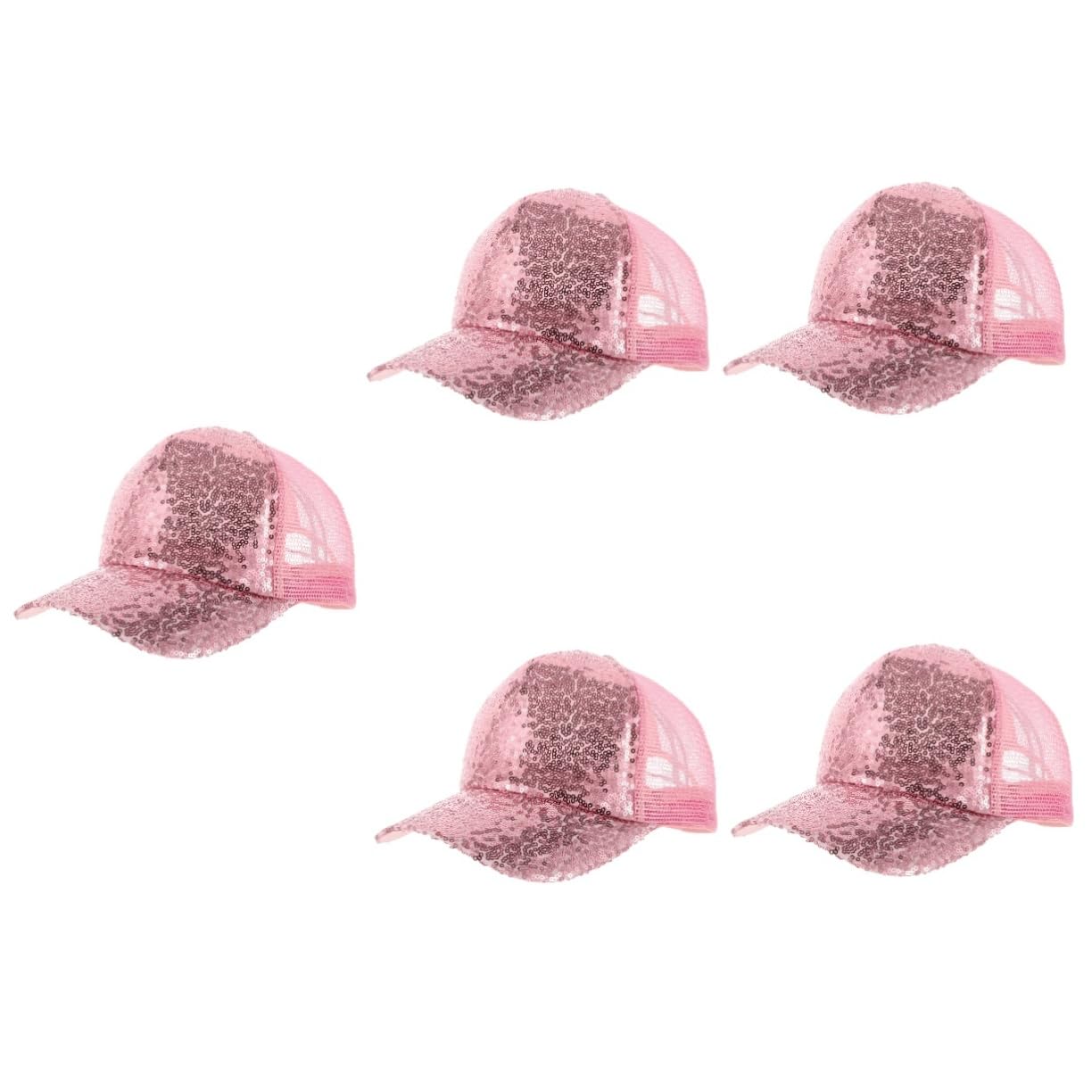 Entenschnabel-Netzhut Sonne Baseballkappen Damen-Baseballmützen Hut mit Flacher Krempe laufmütze sportmütze Baseballmütze für Erwachsene Baseballmütze für Frauen Polyester Rosa