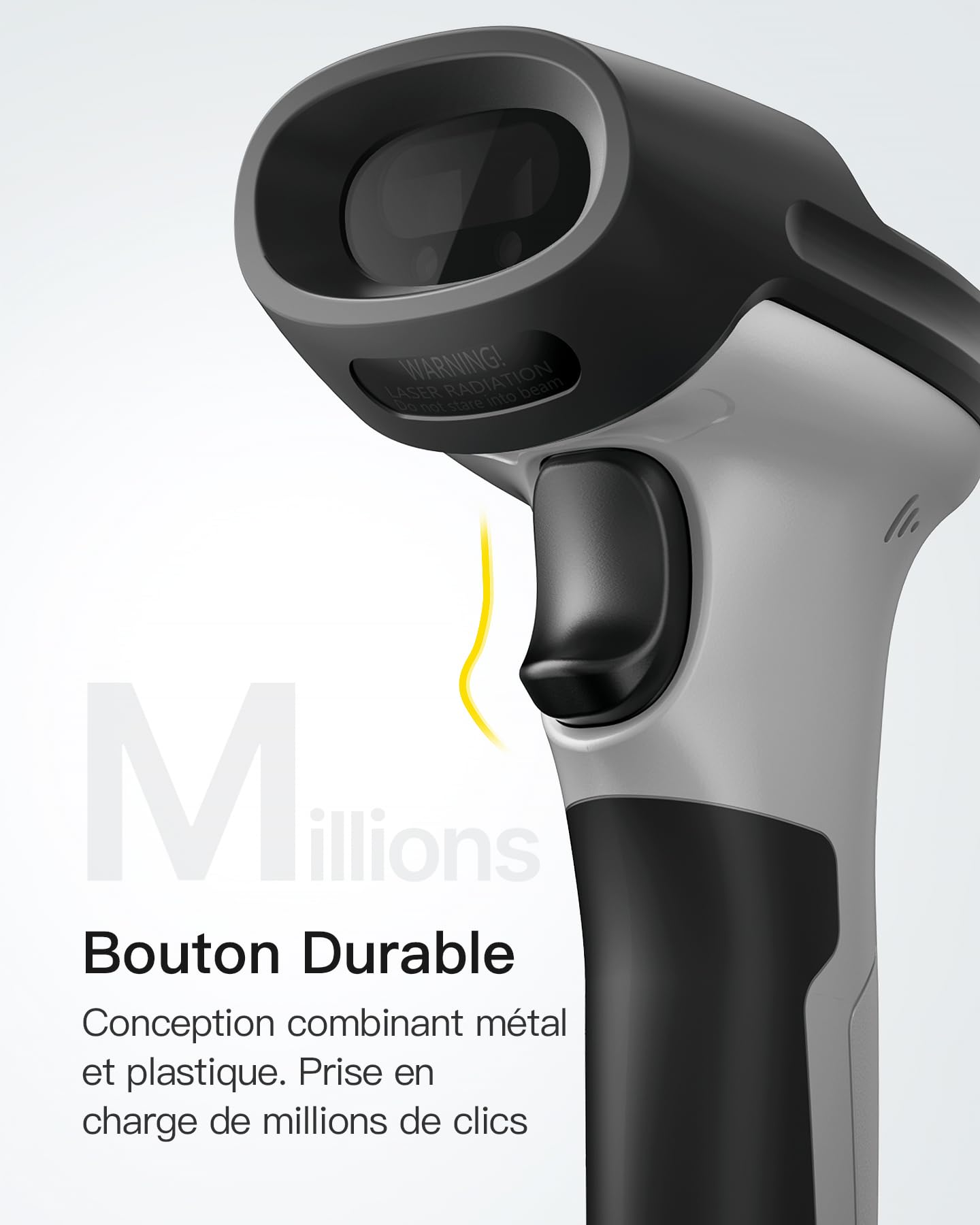 Inateck Lecteur Code Barre sans Fil 1D BCST-70, Bluetooth USB, 2600 mAh, 180 Jours, pour Windows Android iOS
