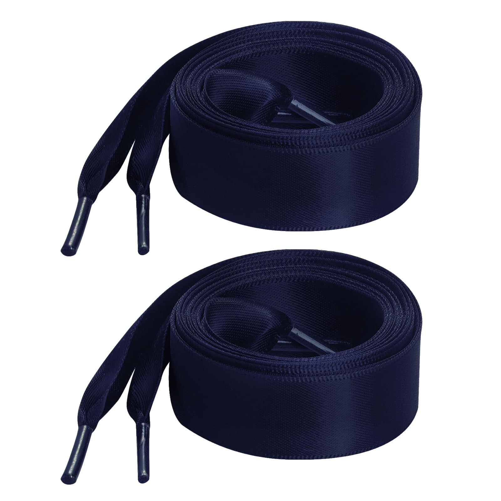 Marrywindix 2 Pairs 47" Flat Satin Ribbon Shoelaces Silk Shoestring Wide Shoe Laces for Sneaker Skate Shoes Boots Sport Shoes
