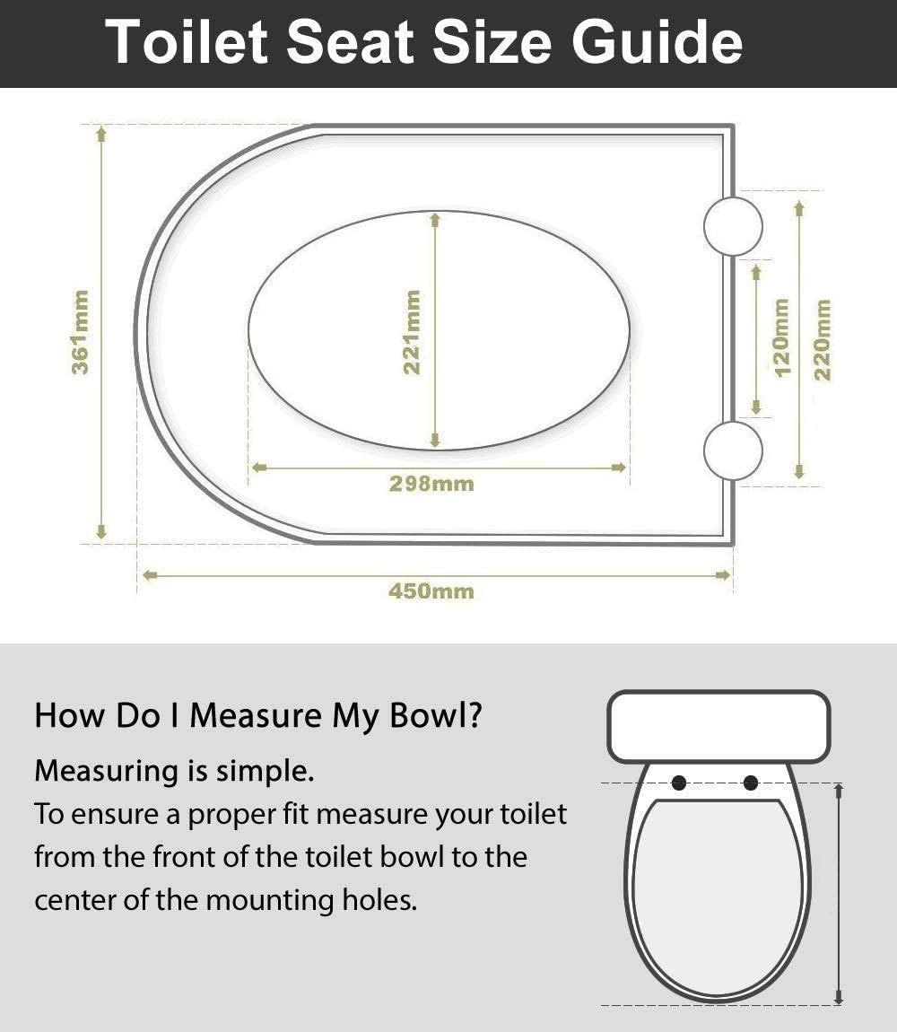 HOXIYA Toilet Seat with Soft Close, Plastic Toilet Lid, Quick Release