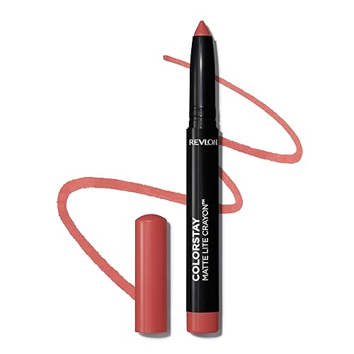 REVLON ColorStay Matte Lite Lápiz labial con sacapuntas integrado, a prueba de manchas, resistente al agua, sin secado, 008 She's Fly, 0.049 onzas