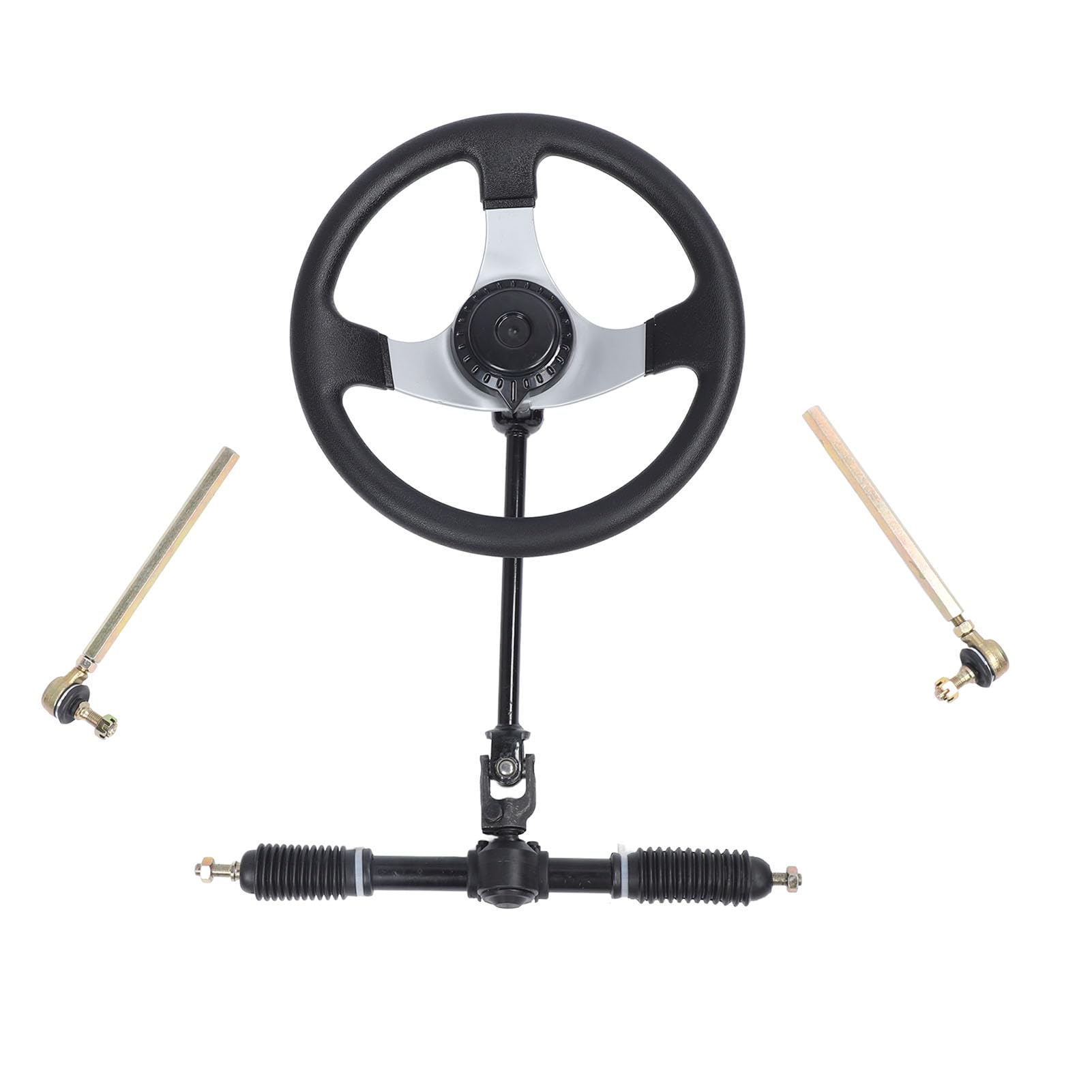 PU Sportlenkrad 270mm Für Go-Kart & ATV - Schwarzes Modifikationslenkrad Aus Leder