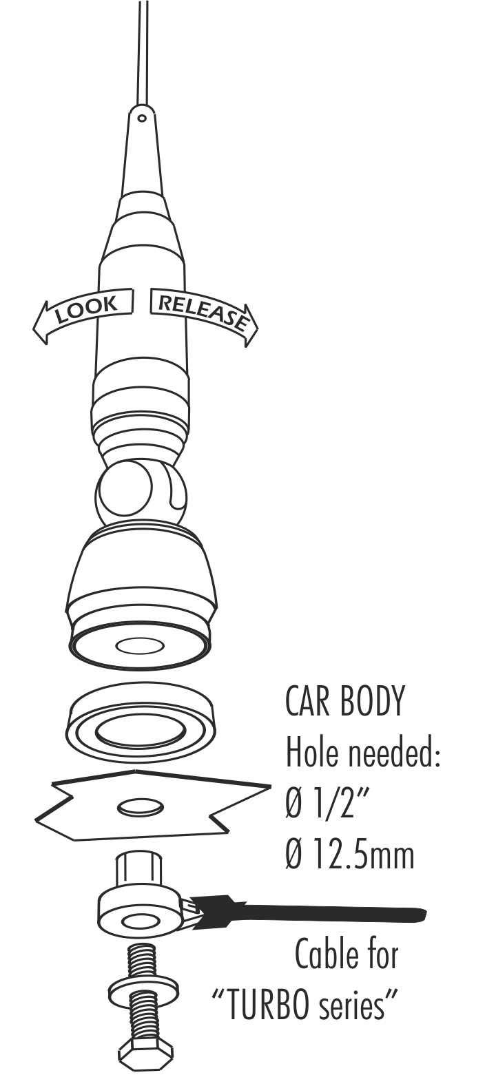 Antenna CB Sirio Turbo 1000 Blue Line - Antenna Veicolare 27-28.5 MHz, Potenza 1000W, Altezza 1.15 Mt
