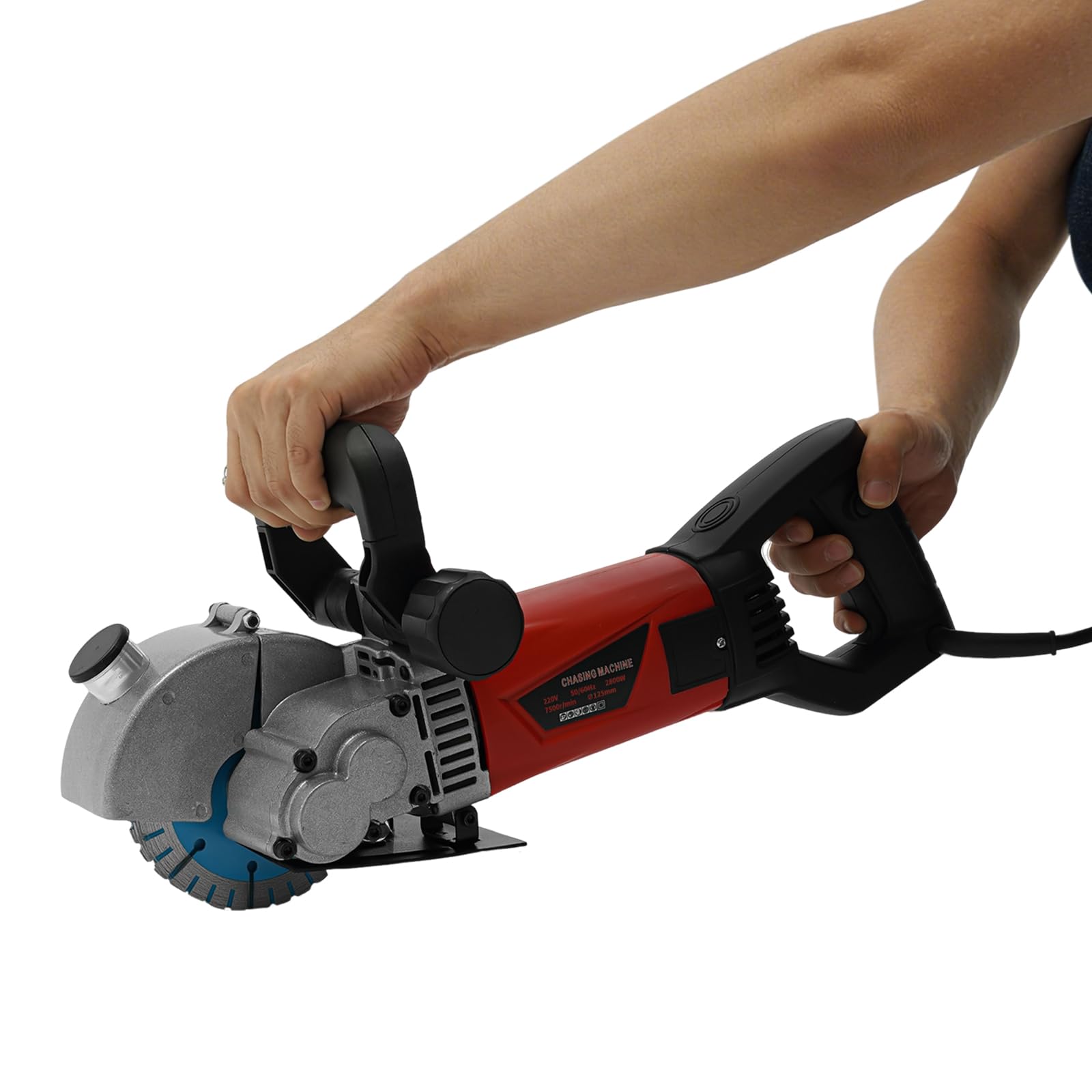 Scanalatrice per calcestruzzo per pareti 2800 W - Tagliatrice a scanalature con 5 lame diamantate - Macchina elettrica per uso domestico e industriale