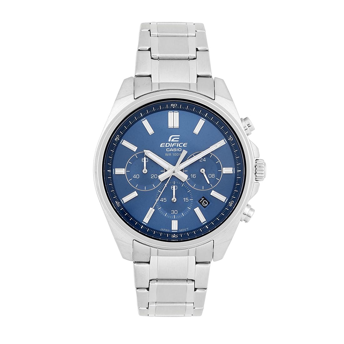 Casio Edifice EFV-650D-2AVUDF Blue Analog Dial Silver Stainless Steel Band Mens Watch Chronograph 100M Water Resistant ED597 (B0CL2JWH7V) Amazon Price History, Amazon Price Tracker
