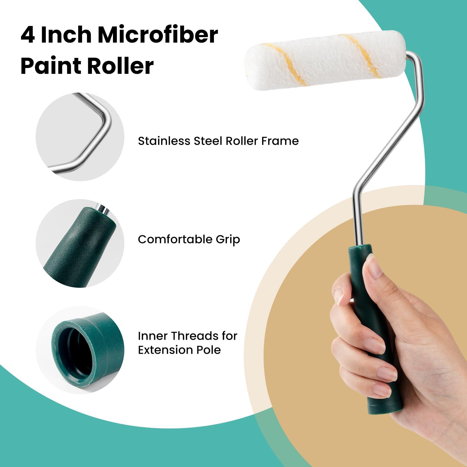 Paint Roller Kit - 17 Piece for Smooth Walls -3 Paint Roller Kit - 17 Piece for Smooth Walls -3