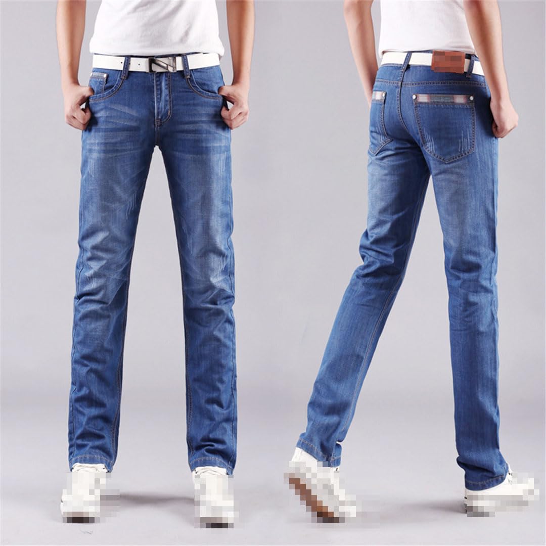 Vogrtcc Jeans Casual da Uomo in Denim Dritto A Vita Media