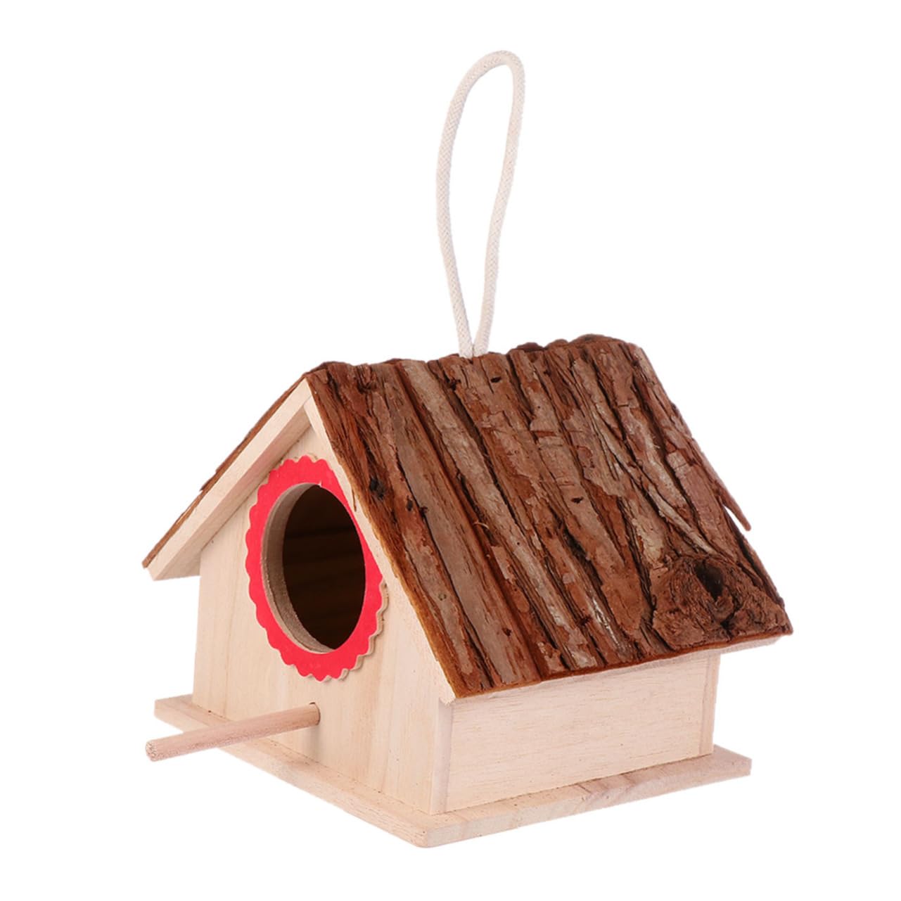 HOLIDYOYO Creative Wooden Bird Nest Box Durable Pet Birds Cage Decorative Birdhouse for Home Garden for Birds to Nest and Raise Young Bird Decor for Outdoor Spaces