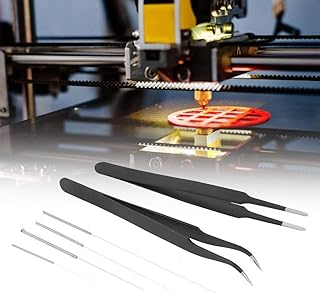 Agulha de 0,15-05 mm antiderrapante Peças de impressora 3D Kit de limpeza de bicos de impressora 3D Agulha de limpeza de aço inoxidável Limpador de agulhas e pinças para manutenção de bicos