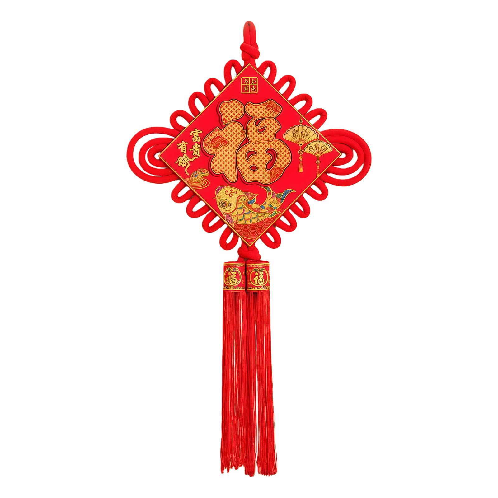 Buxuaaaa Chinese Knot Wall Ornament Velvety Fabric Chinese Knot Festival Hanging Decoration for Wall Window Entryway Enhancement Velvety Pendant