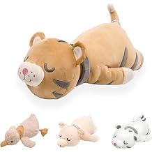 Weighted Tiger Plush Toy 55cm/4.4lb, Simulation Yellow Tiger Weighted Plush Toy Pillow,Microwavable Soft Stuffed Animal Cuddle Toy,Suitable for Bedroom, Living Room, Party Decoration.