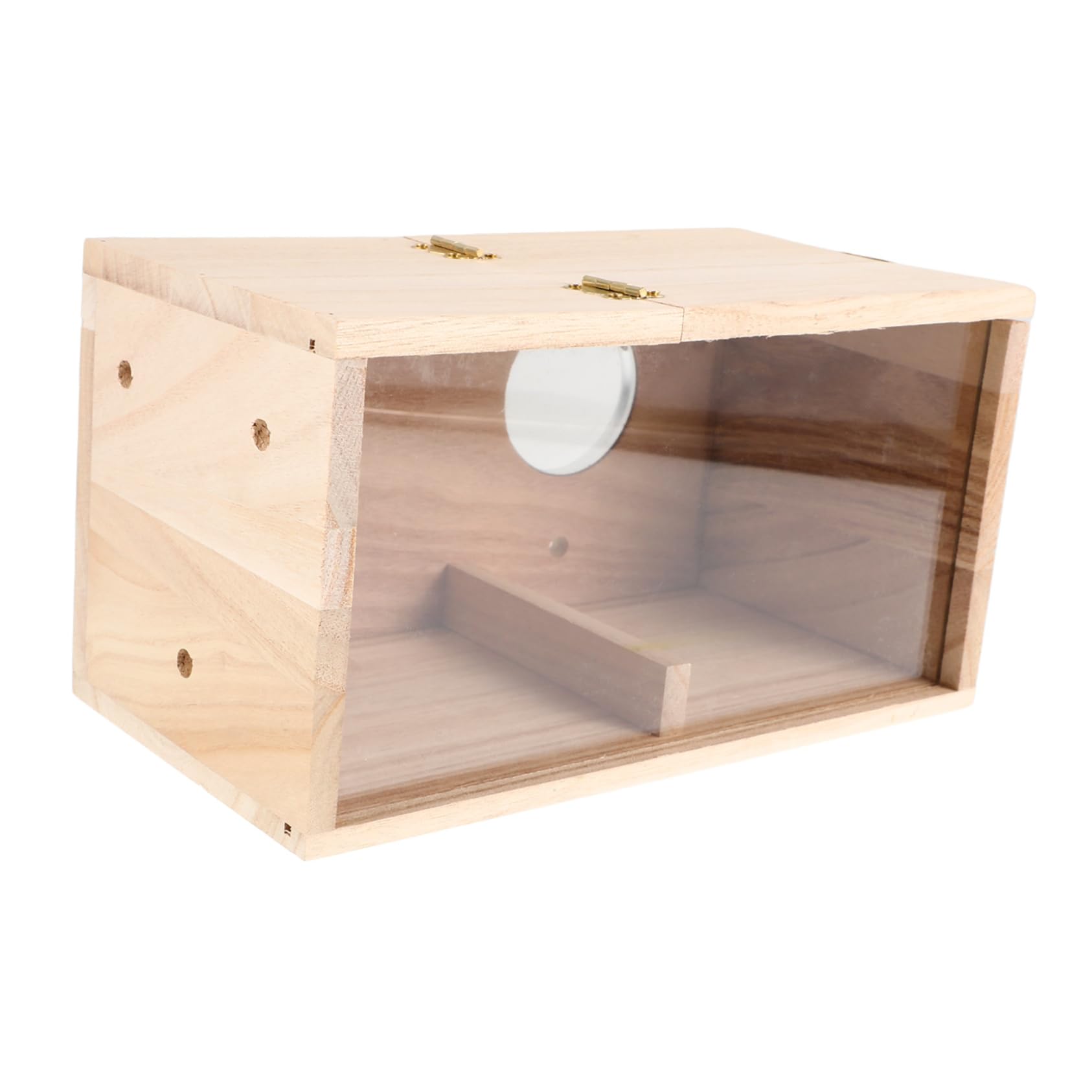 Hemobllo Birdhouse Nido per Parrocchetti in Legno Finestra Acrilica | Beige, Uso Outdoor e Giardino, per Cocorite e Calopsitte, Installazione Semplice