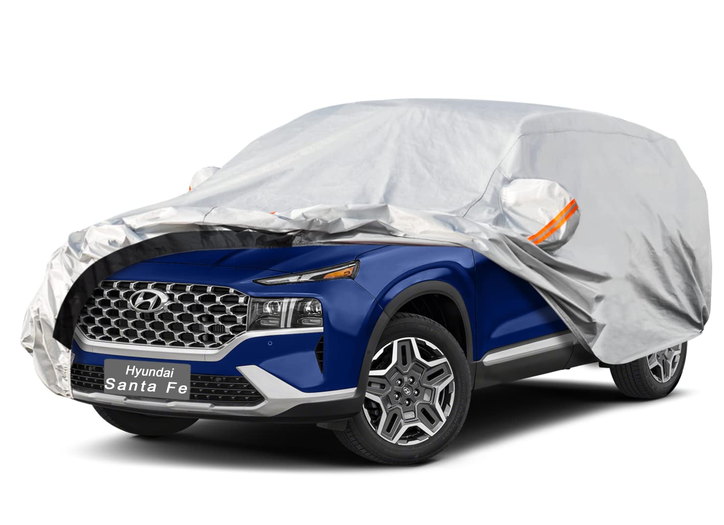 GUNHYI 6 Layers SUV Car Cover Custom Fit Hyundai Santa fe (2006-2026) | All-Weather Waterproof Heavy-Duty Fabric, scratch-proof cotton lining, outdoor sun/rain/snow/wind/dust protection.