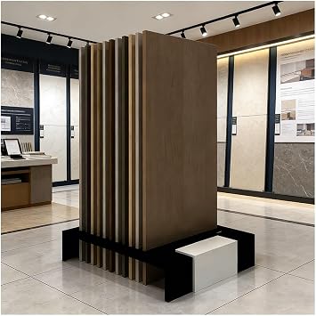 Zfmnoyev Commercial Floor Tile Display Stand, Metal Vertical Ceramic Tile Display Stand, Building Material Sample Display Rack, Floor-Standing Large Wooden Floor Sample Door HolderBlack