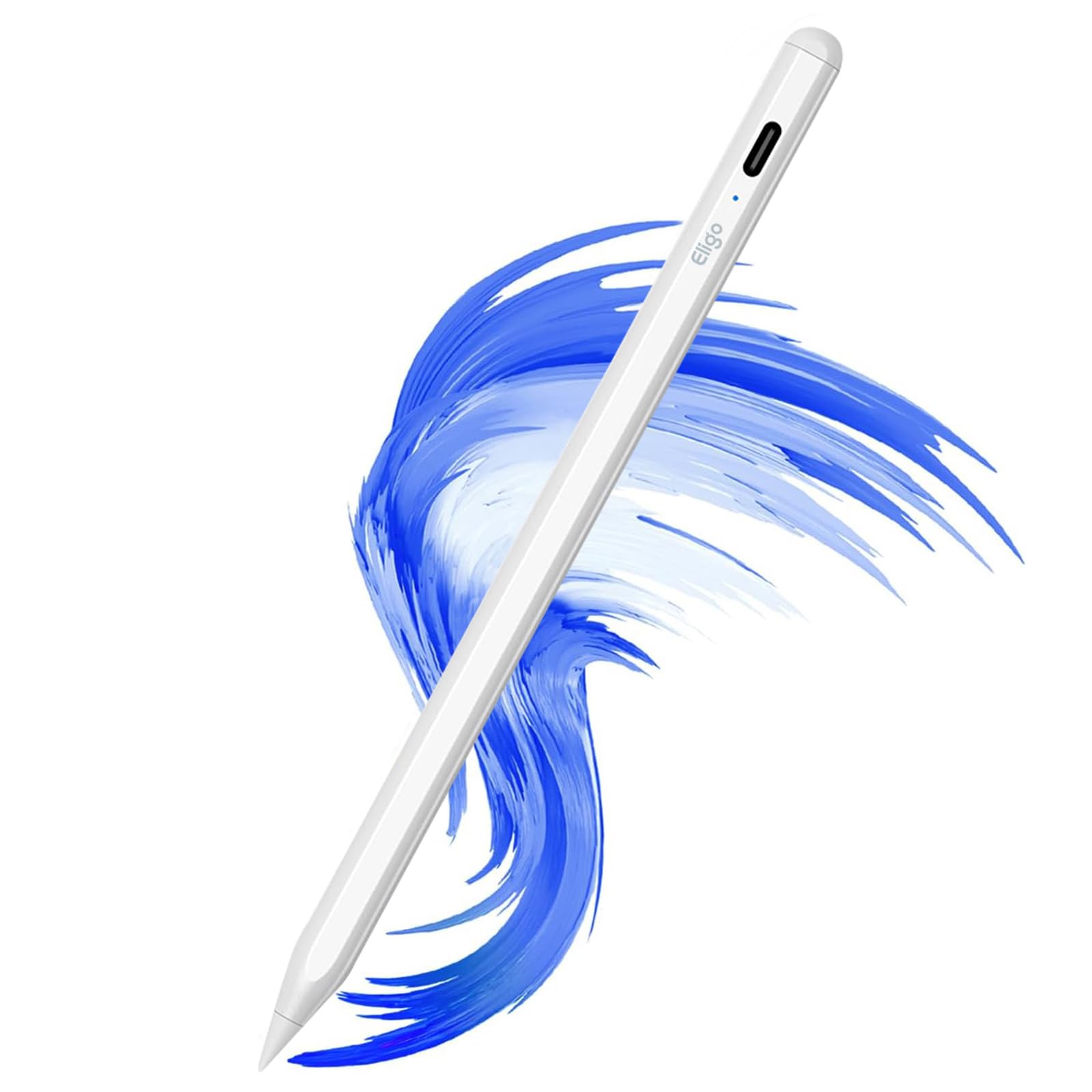 Eligo iPad Pencil for 11th & 10th Generation with Palm Rejection, Stylus Pen for【2018-2025 All Gen】Apple iPad 11/10/9/8/7/6th Gen, Pro 12.9/11/13-inch (M4), Air 3/4/5(M2/M3), Mini 5/6th, White