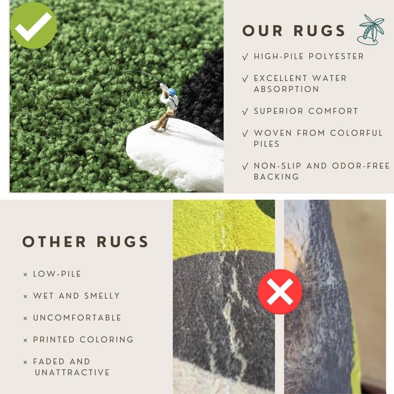 Miniatura 6 de Lindos tapetes de baño con diseño de panda, adorables tapetes de baño de dibujos animados, antideslizantes, extra absorbentes, suaves, lavables a