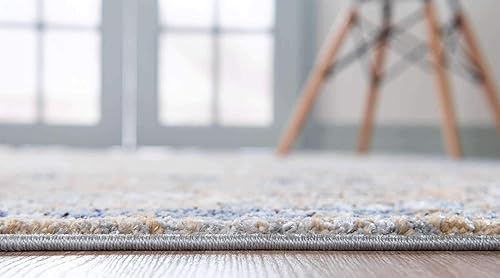 Miniatura 4 de Unique Loom Augustus Collection Area Rug-Assisi, 7' 0" x 7' 0", Light BlueTan