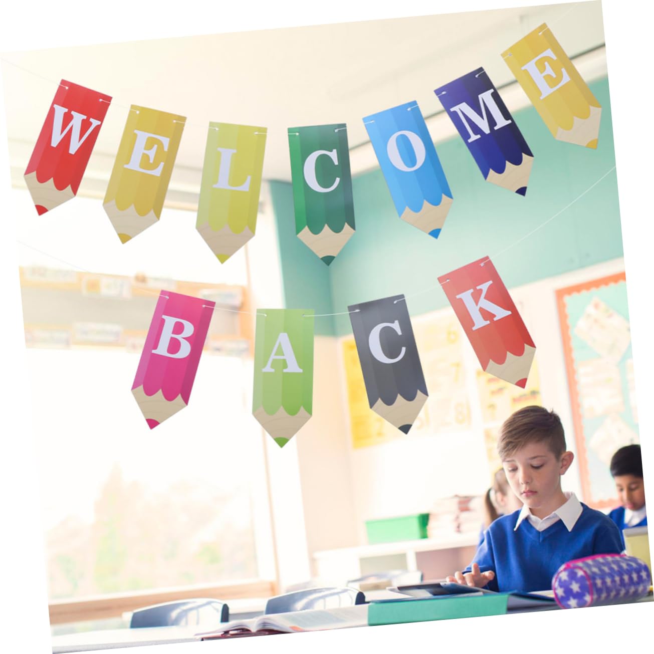Bannière De Décoration Rentrée Scolaire Avec Lettrage Pencils Pour Élèves Et Enseignants